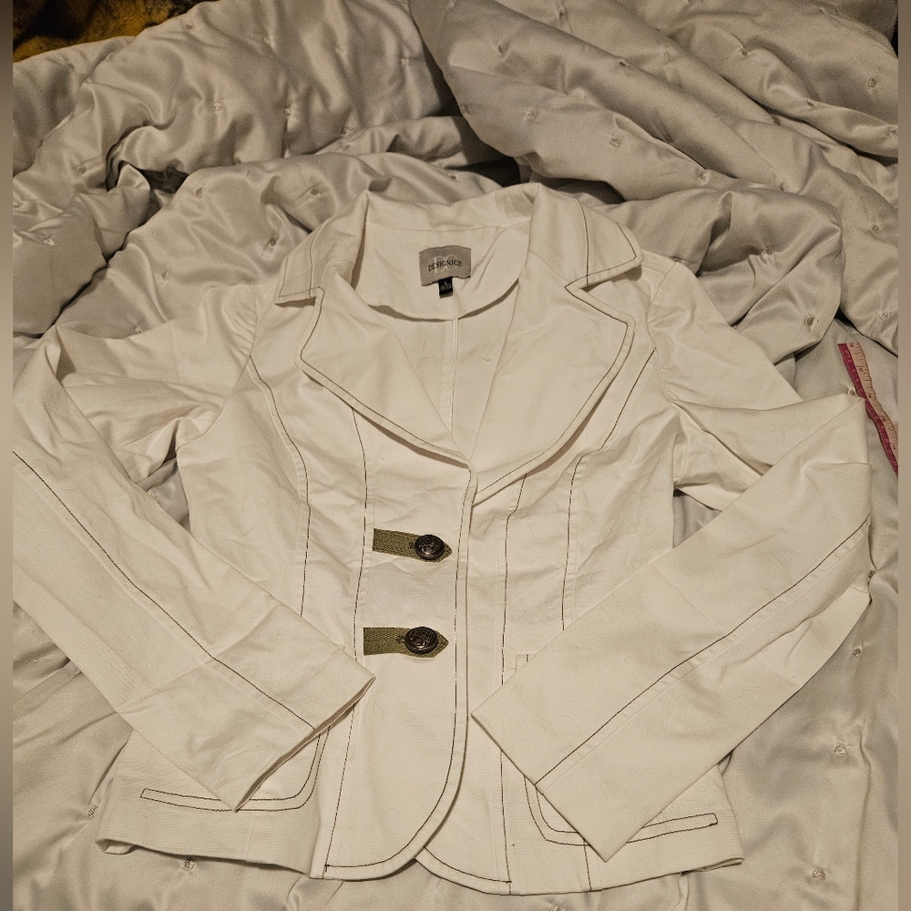 Women's Cream Blazer Jacket - Picture 1 of 4